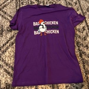 Purple youth X large “bad chicken” shirt